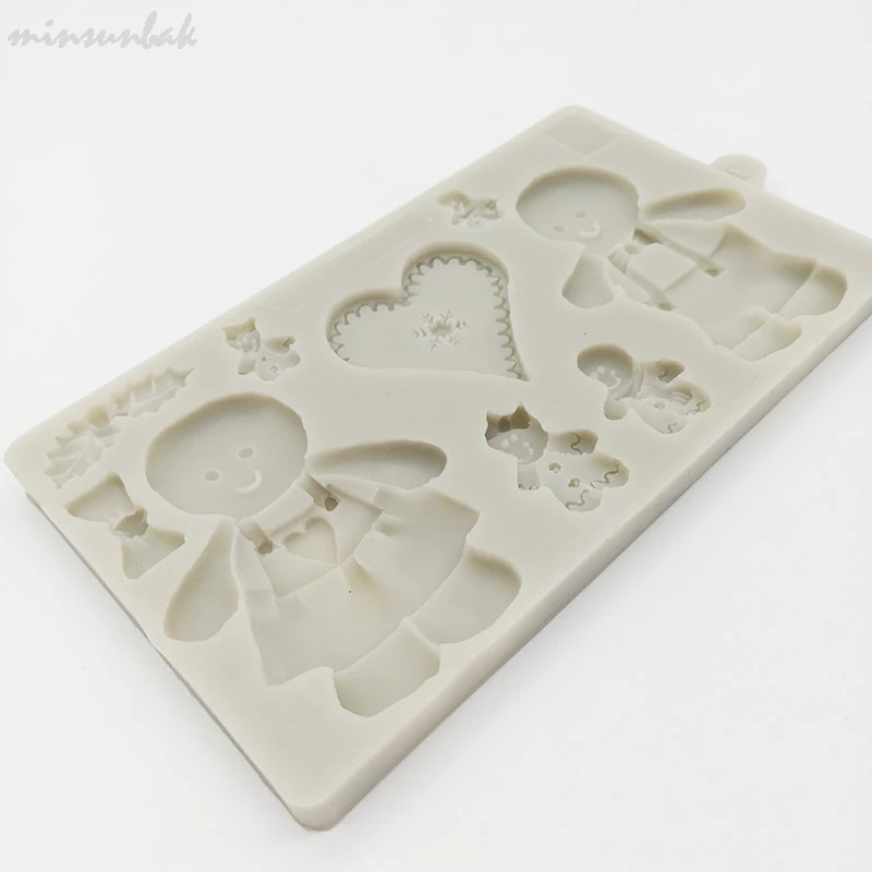 Minsunbak рождественские пряники силиконовая форма Снеговик Любовь помадка