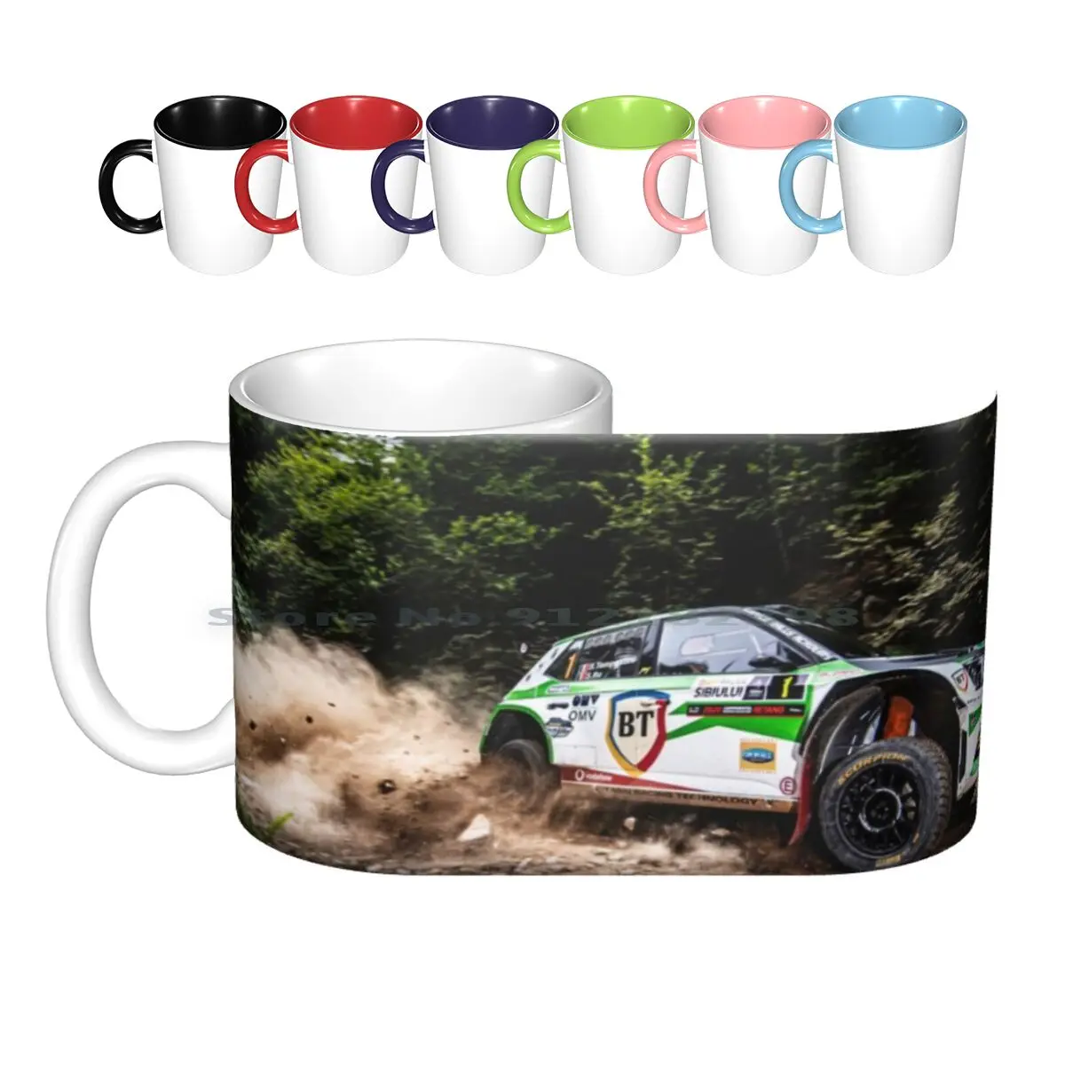 Sibiu Rally 6 Ceramic Mugs Coffee Cups Milk Tea Mug Rally Car Cars Race Dust Sand Dirt Rallysport Skoda Creative Trending