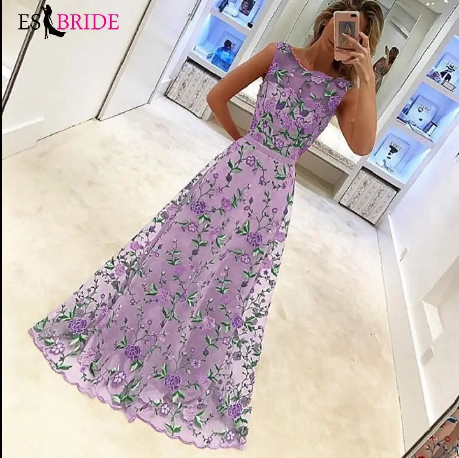 Винтажное платье для особых случаев модное вечернее с цветочной вышивкой