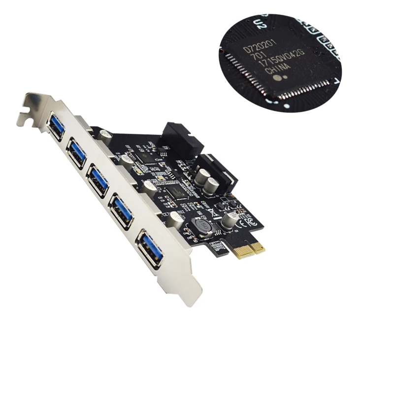 

5 Port PCI-E to USB 3.0 HUB PCI Express Expansion Card Adapter 5 Gbps Speed Reliable NEC Chipset For Windows XP/ Vista/Win7/8/10