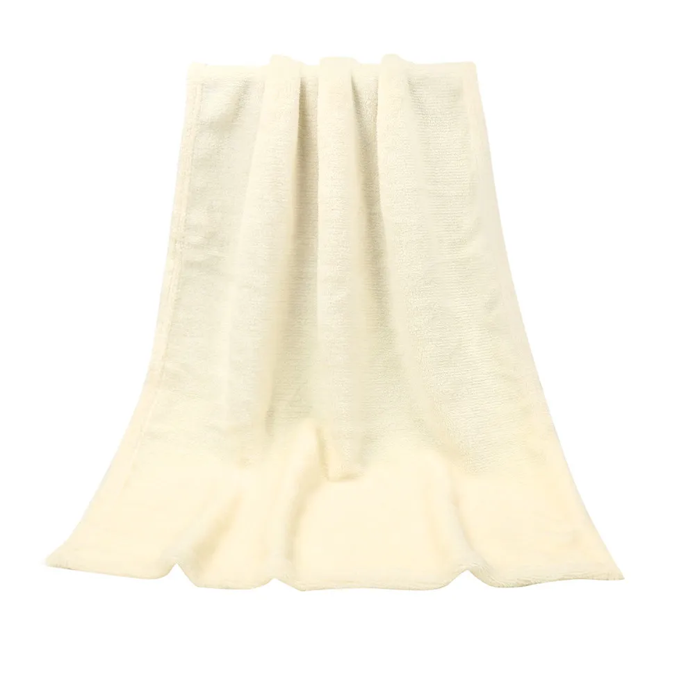 White OUNEED одеяло s 45X65 см модное однотонное мягкое детское одеяло теплые Коралловые одеяла фланелевые пледы ковер Диван Постельные принадлежности новинка#45 - Цвет: White