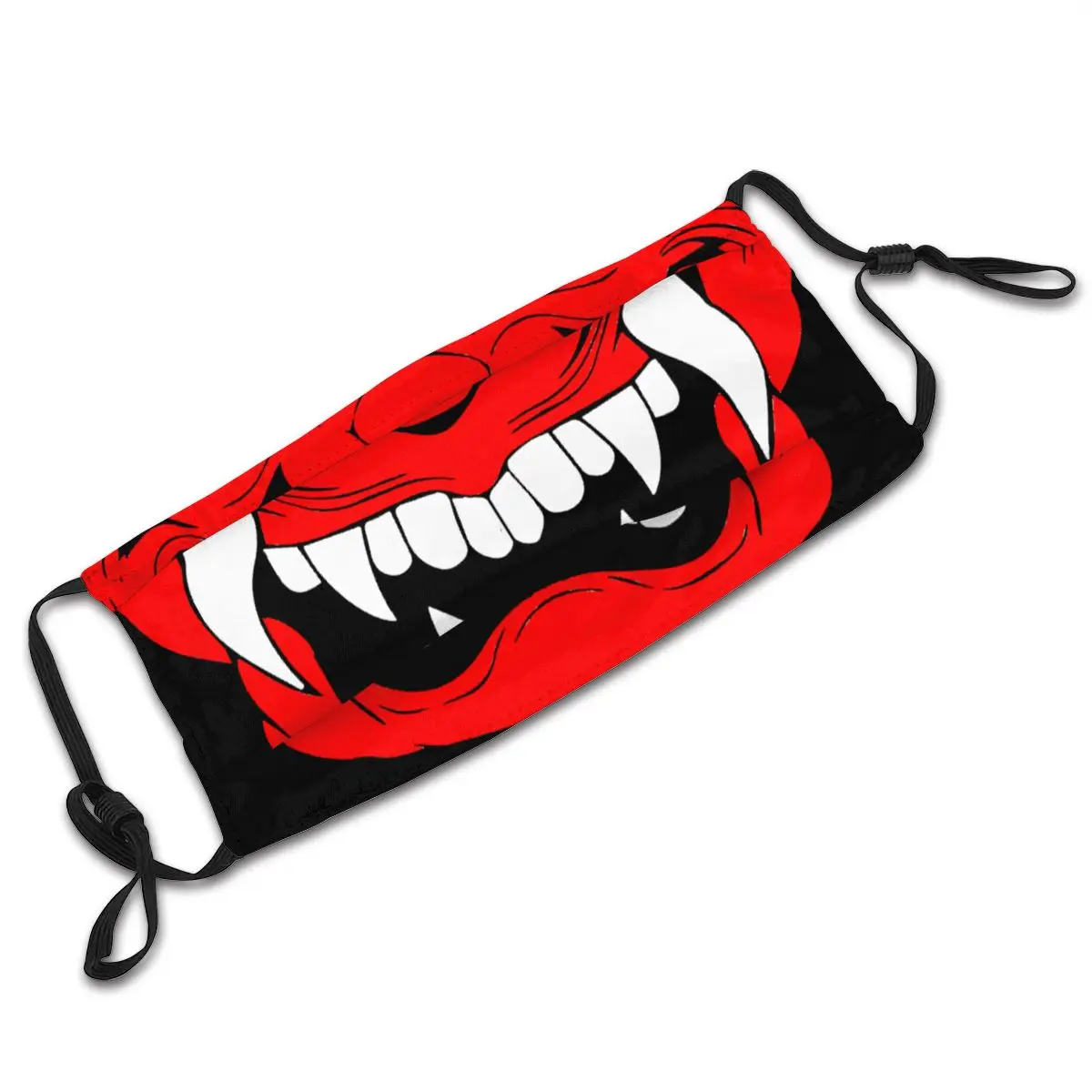 Моющаяся маска для рта Red Oni многоразовые японские маски лица с демоном Самураем и