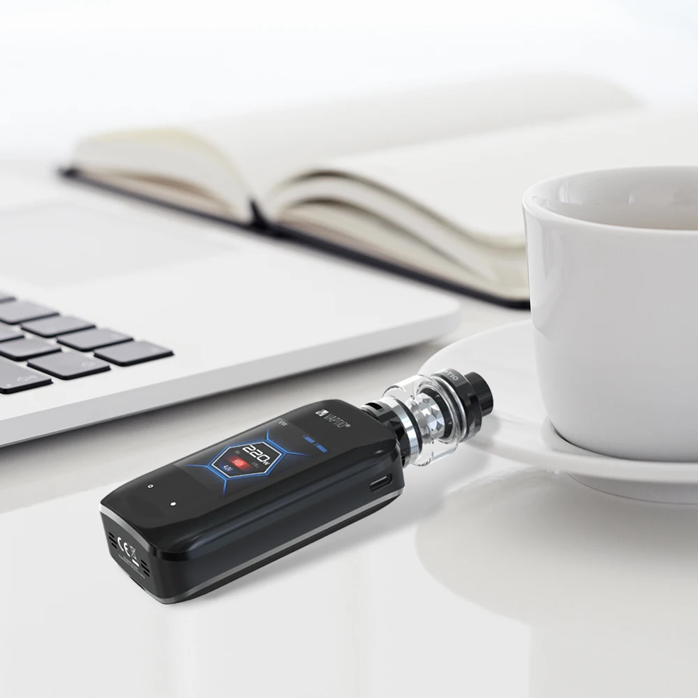 Gift Coils! Vape MOD 220W KIT VAPTIO X-HUBBLE 5.0ml tank touch Screen long last and huge power battery e-cigarette Vaporizer | Электронные