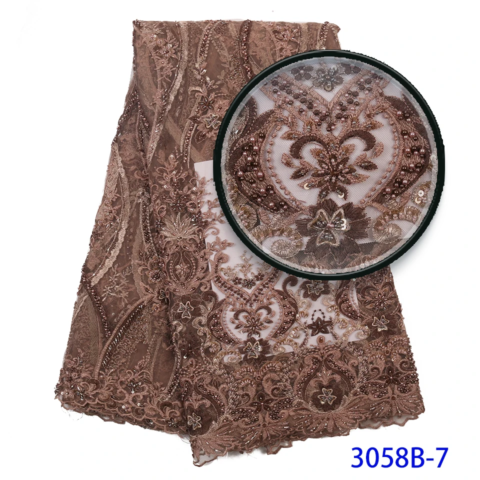 Latest African Guipure Embroidery Beaded Lace Fabric 2019 High Quality Nigerian Sequined French Mesh AMY3058B | Дом и сад