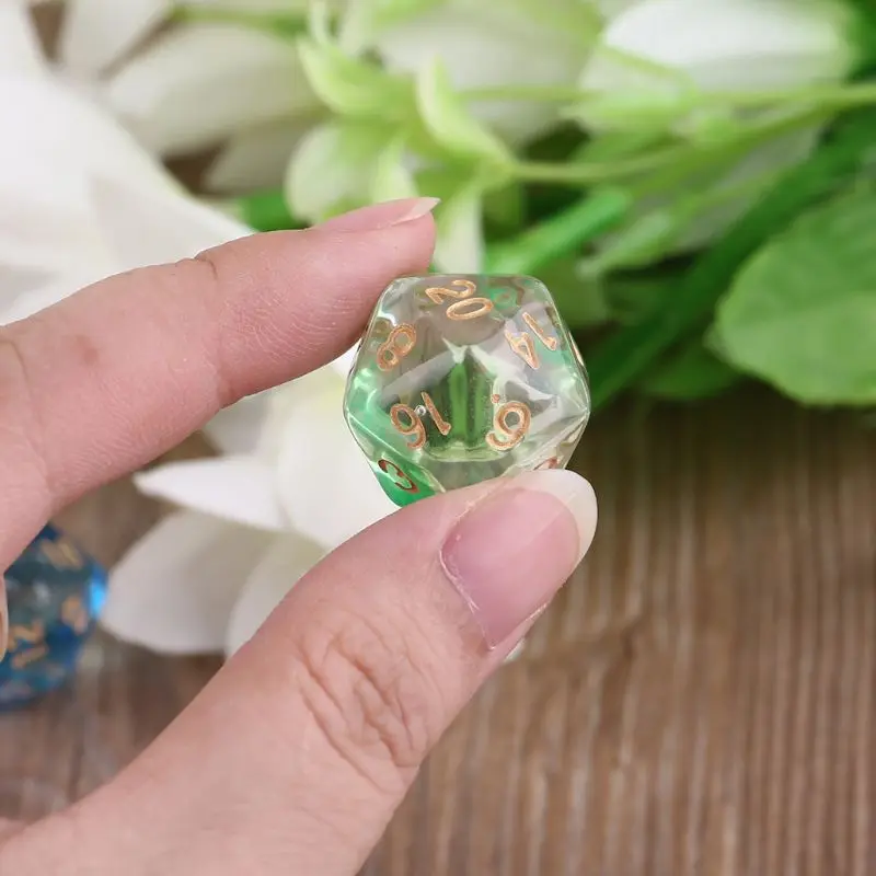 

7pcs D20 Polyhedral 20 Sided Dice Numbers Dials Table Board Role Playing Game XXUF