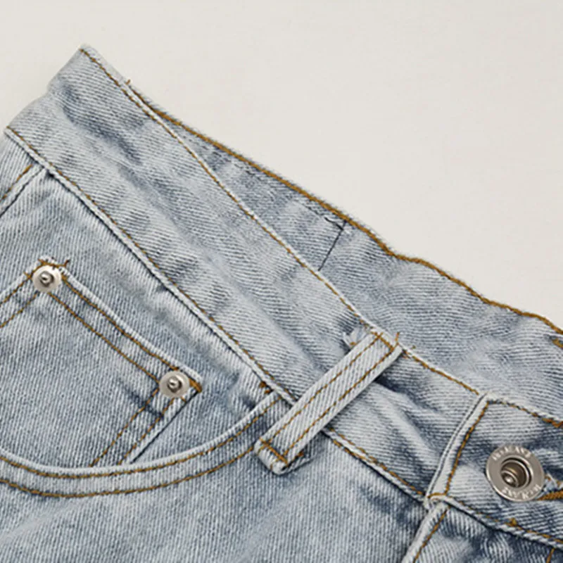 2021 New Arrival Fluorescent Letter Print Cotton Men Hip Hop Jeans Trousers Korean Casual Straight Vintage Denim Pants Pantalon