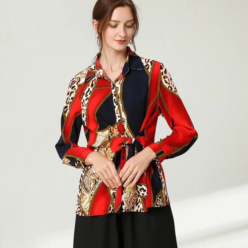 2020 most popular autumn shirt  women's slim fat cover belly shirt is thin autumn shir tMature and elegant style shirt