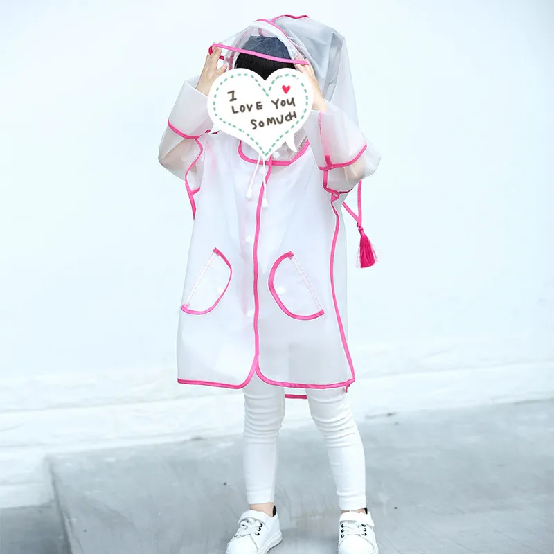 1 шт. Детский прозрачный непромокаемый дождевик с капюшоном|Плащи| |