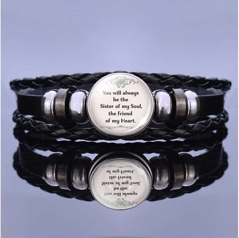 Женские цитаты лучшие друзья мы выбираем стеклянный браслет кожаный плетеный