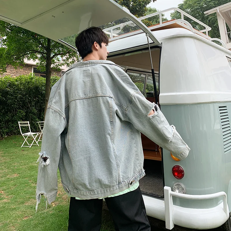 

Autumn hole, casual denim jacket, fashion trend, autumn