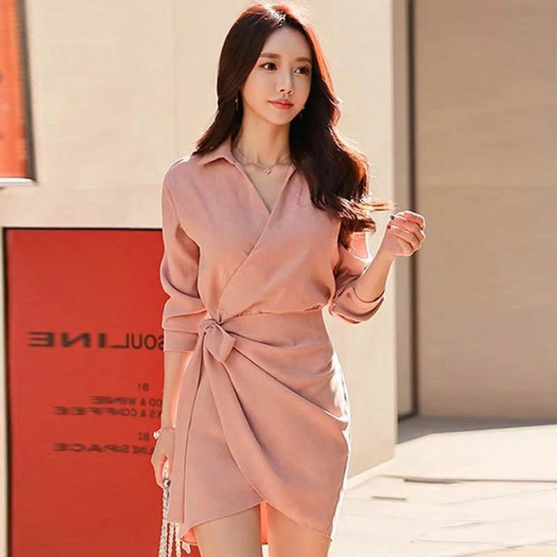 

Женское Плиссированное светильник-рубашка с воротником-поло, в Корейском стиле