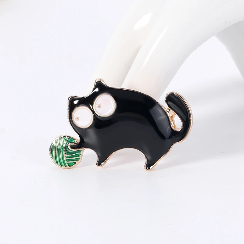 

Women Black Cat Bird Enamel Pin Cartoon Pin Party Accessories Jewelry Vintage Clothing Brooch