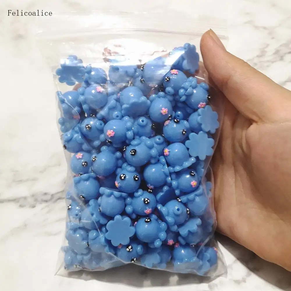 100 шт слайм DIY аксессуары Мультяшные животные торт игрушка Смола Рождество утка пушистый прозрачный поставки слаймов Подарочная игрушка