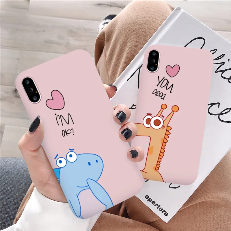 GYKZ Симпатичный розовый чехол с сердечками для iPhone 11 Pro XS MAX XR X 7 8 6 6s Plus Жираф