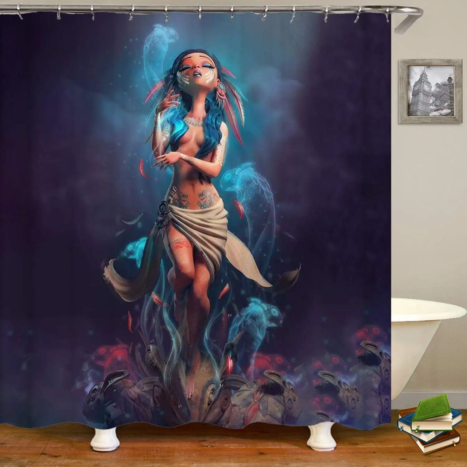 Афро Afican американская девушка Поющая душевая занавеска|Шторы для душа| |