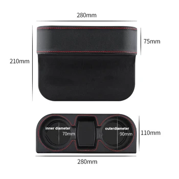 Car Cup Holder Seat Gap Organizer Storage Middle Box Auto Water Double Both Cup Drink Bottle Can Phone Keys Storage Holder Stand 4