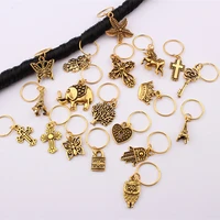 10pcspack golden 21 styles life tree charms hair braid dread dreadlock beads clips cuffs rings jewelry dreadlock accessories