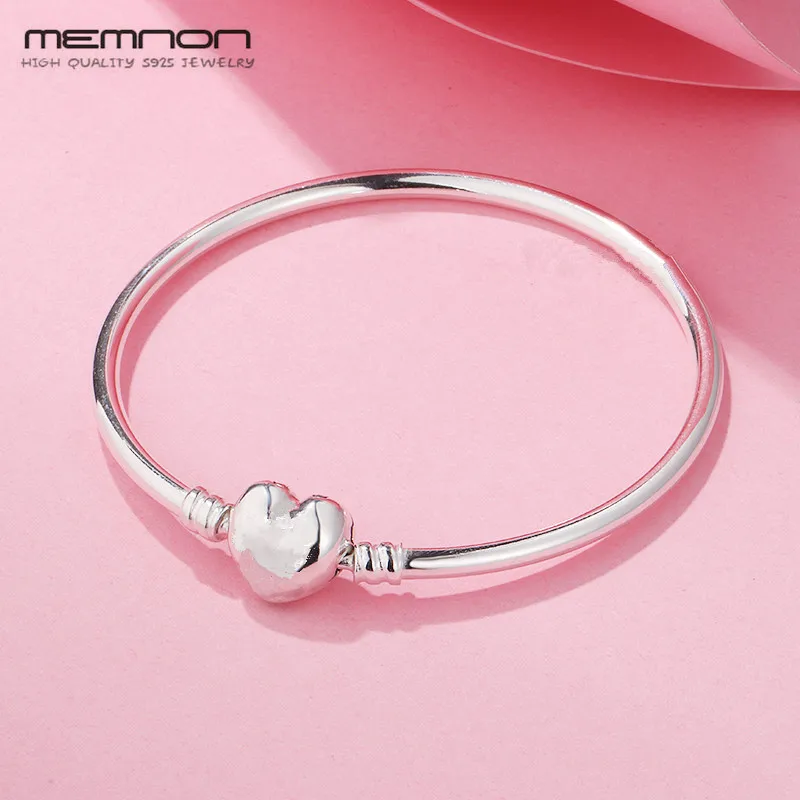Memnon, много видов 925 пробы, серебряные Изящные ювелирные Браслеты с сердечками, браслет с застежкой, сделай сам, подходят для женщин, YSZ008