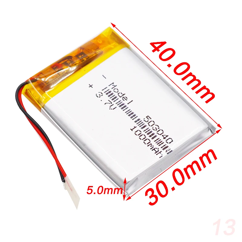 503040 3 7 в 1000 мАч 053040 литий-полимерный аккумулятор для Mp3 MP4 MP5 GPS DVD игрушек