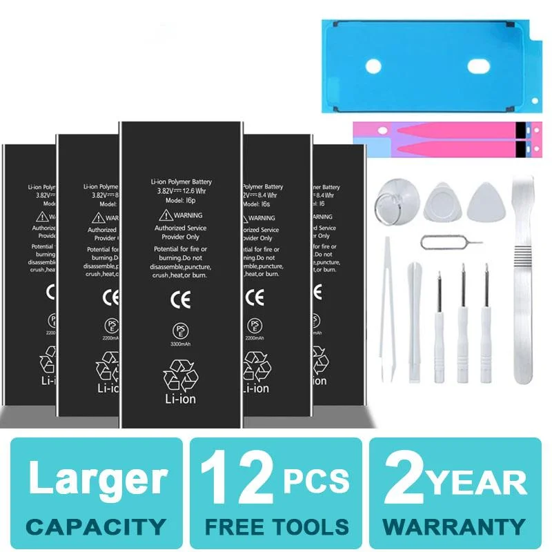 

High capacity mobile phone battery, suitable for iPhone 5S, 5, 6S, 6, 7, 8 plus, x, Se, XR, XS, 11 Pro max, replacement, with