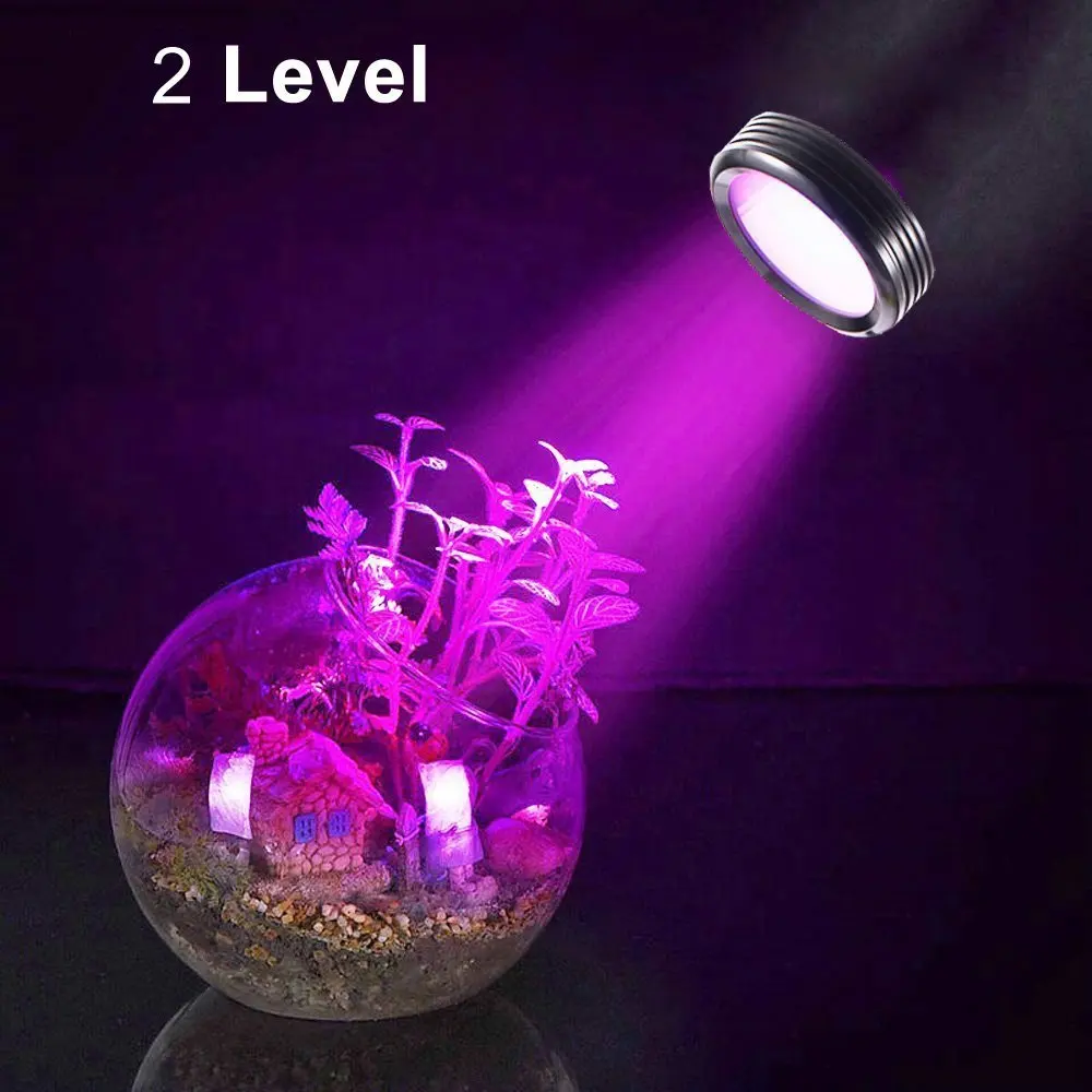 

LED Grow Light Bulb Prodeli 360 Degree Adjustable 8W Red and Blue Full Spectrum LED Grow Plant Spot Lights with 2 Level Dimmable