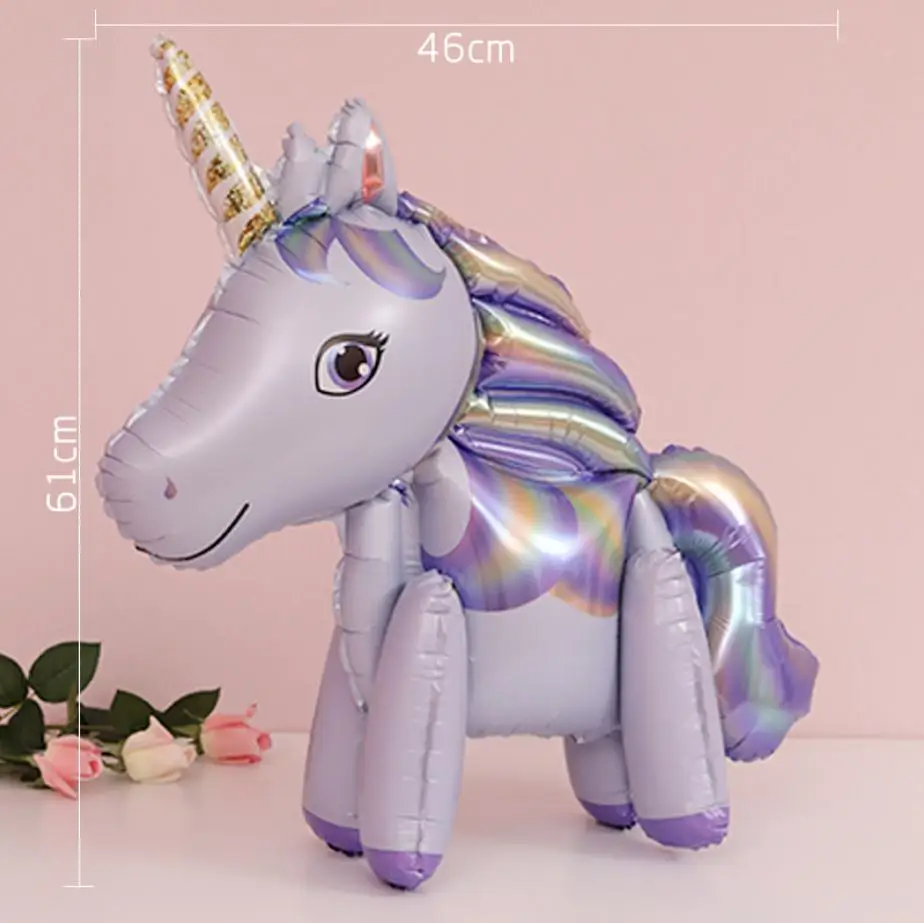 Foil Balloons 4 Taoup 1 шт. ручной мультфильм Единорог воздушный шар из фольги аксессуары для животных милый счастливый Единорог День рождения Сувениры Единорог воздушные шары - Цвет: Foil Balloons 4