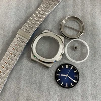 watch case accessories set 41mm sapphire glass case steel strap dial watch hands for nh35 nh36 4r automatic movement