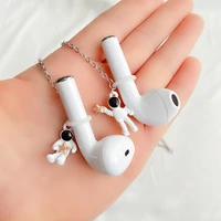anti lost chains for airpods astronaut spaceman necklace glasses chain for women creative metal necklace accessories jewelry