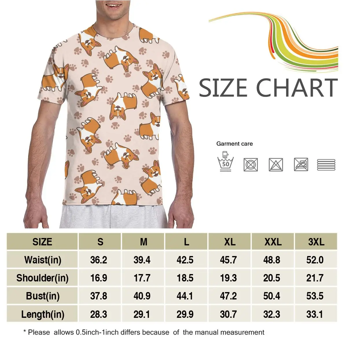 

Cartoon Corgis Dogs Fashion T-shirt Men 2020 Summer Crew Neck Men's Tshirt Tee Shirts