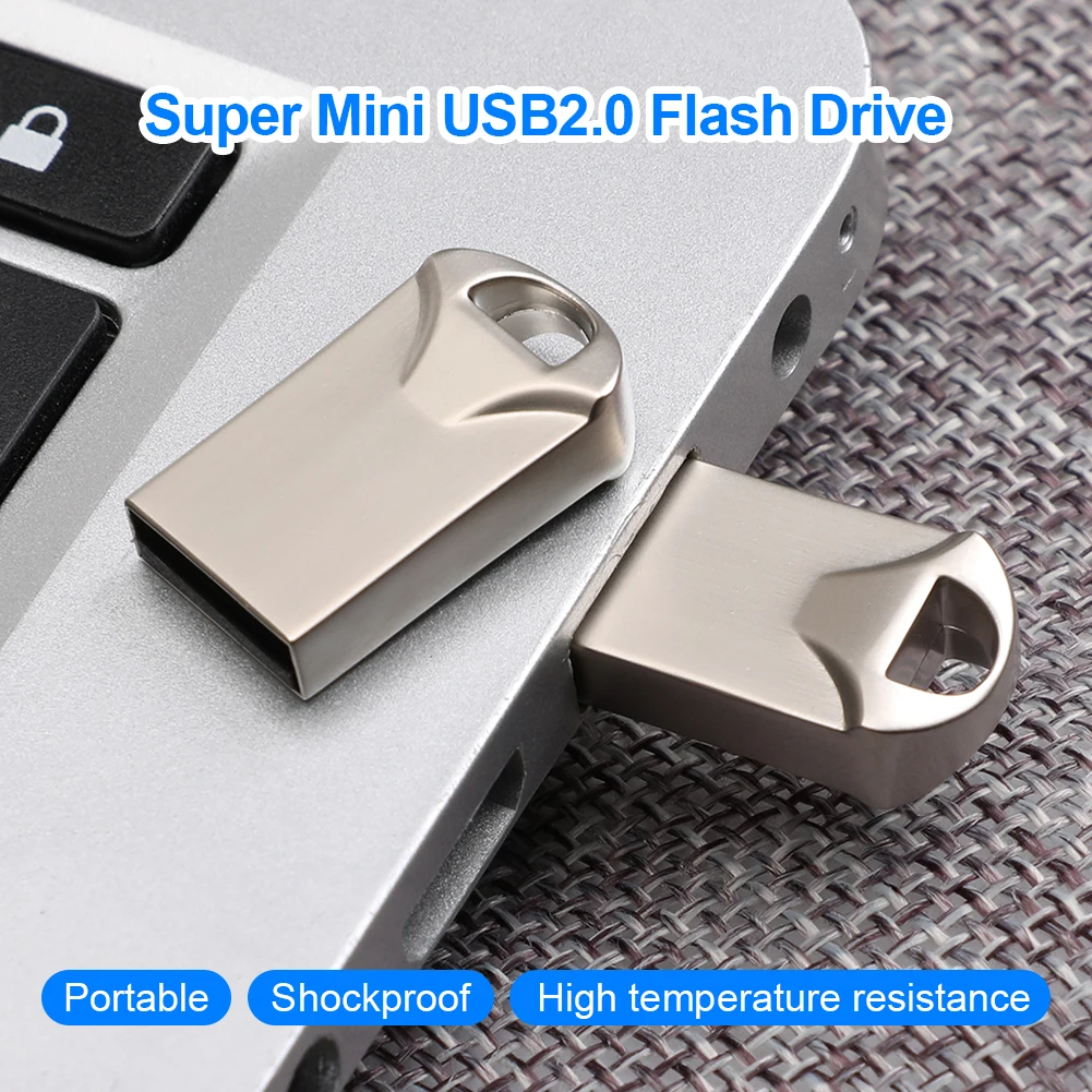

High Speed Mini USB Flash Drive Metal Pendrives Memory Stick 4GB 8GB 16GB 32GB 64GB 128GB U Disk for Smart Phone/Laptop/PC