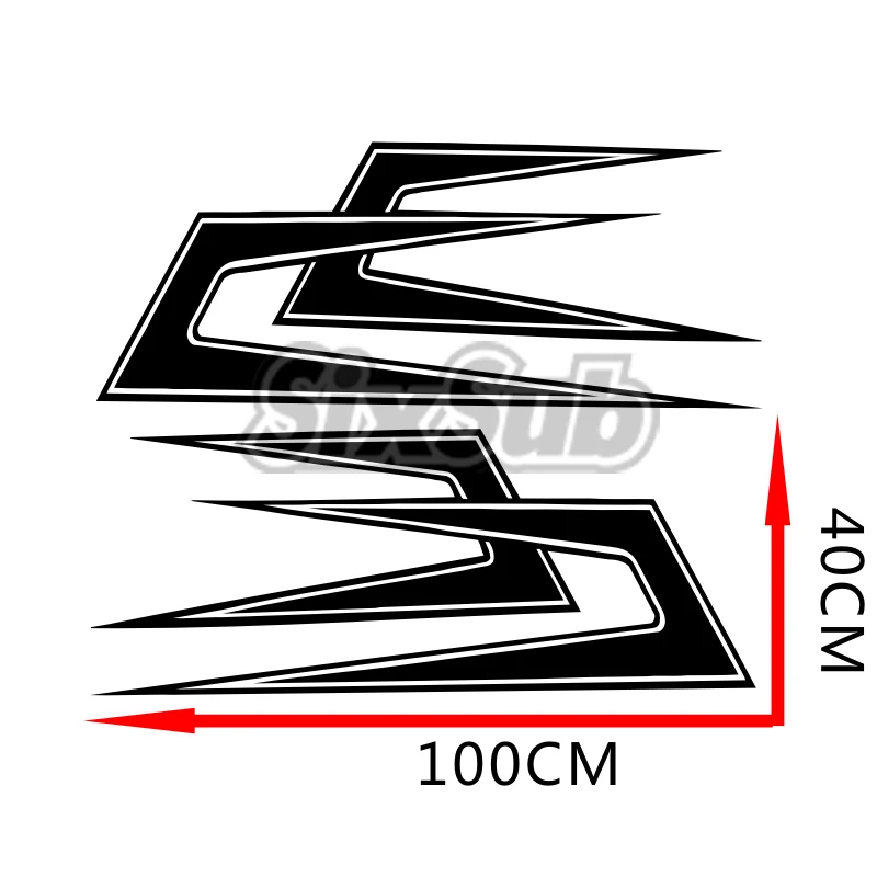 Декоративная линия для грузовика 100x40 см симметричная ажурная 2-сторонняя наклейка # K132