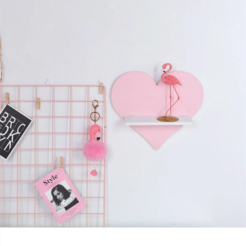 Деревянная Автомобильная настенная полка с сердечком INS скандинавские украшения