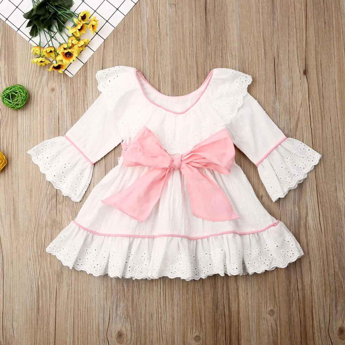 Princess Toddler Baby Kids Girl Tutu Dress Bow Lace Ruffles Wedding Party For Girls Autumn Kid Costumes | Детская одежда и обувь
