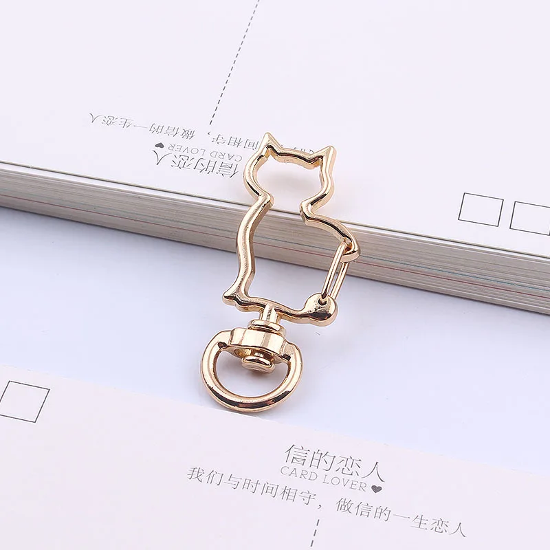 

10pcs Creative Zinc Alloy Pentastar Moon Cat Petal Heart Shape Jewelry Connector Clasp DIY Making Key Chain Key Rings