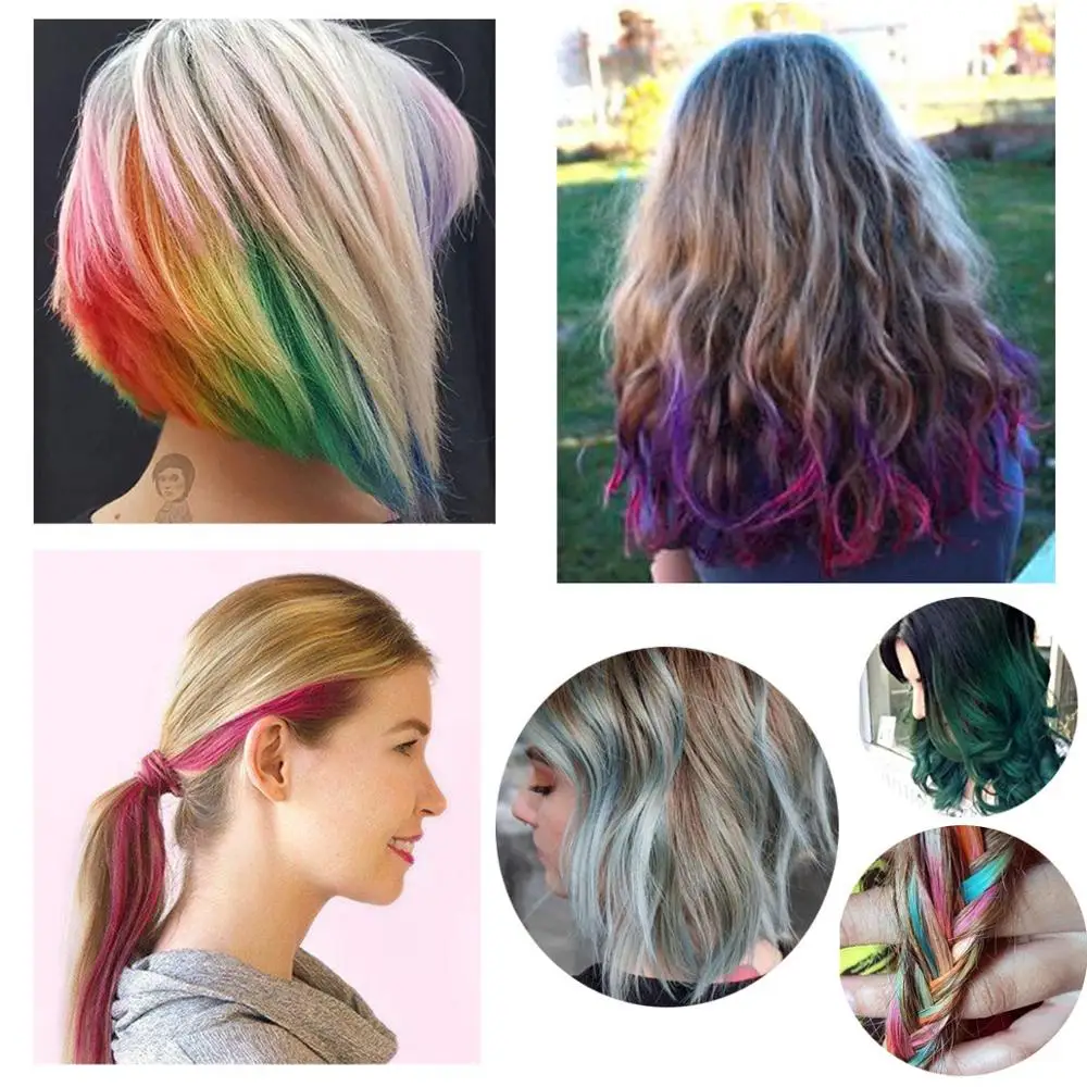 Набор мелов для волос 10 в 1 временная моющаяся краска яркие расчески волос|Чаши