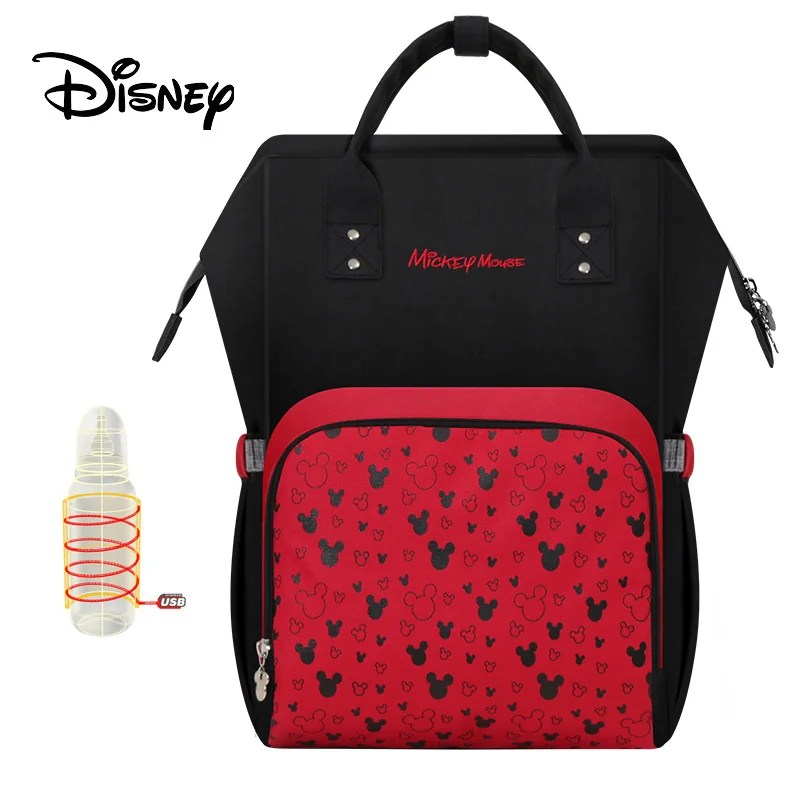 Сумка для подгузников disney, рюкзак, детские сумки для мамы, USB, для путешествий, влажный подгузник для мальчиков и девочек, органайзер для подгузников, Микки, Минни, коляска, инвалидные коляски - Цвет: bb0018
