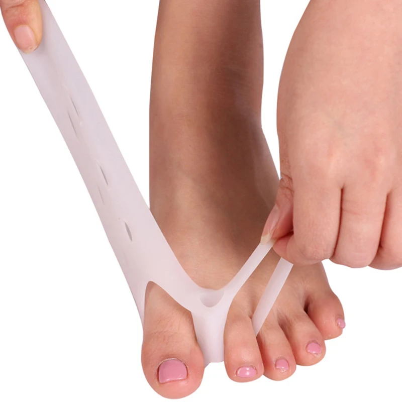 2Pcs=1Pair Toe Separator Hallux Valgus Bunion Corrector Orthotics Feet Bone Thumb Adjuster Correction Pedicure Sock Straightener