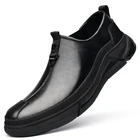 Мужские брендовые мокасины из натуральной кожи, темно-синие туфли без застежки, повседневная обувь для вождения, весна-осень 2022