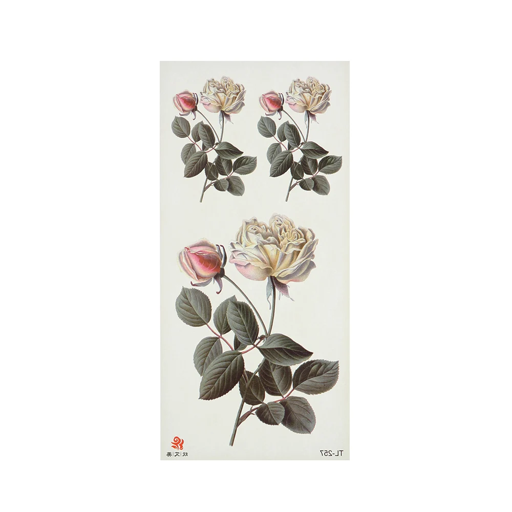 style2-17 1 шт., новинка, модные, 3D, реалистичные, розовые, сексуальные, водонепроницаемые, временные татуировки для женщин, флеш-тату, на руку, на плечо, большие цветы, наклейки - Цвет: style2-17