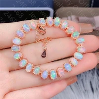 new natural opal bracelet 925 silver inlaid natural opal womens bracelet high end luxury atmosphere