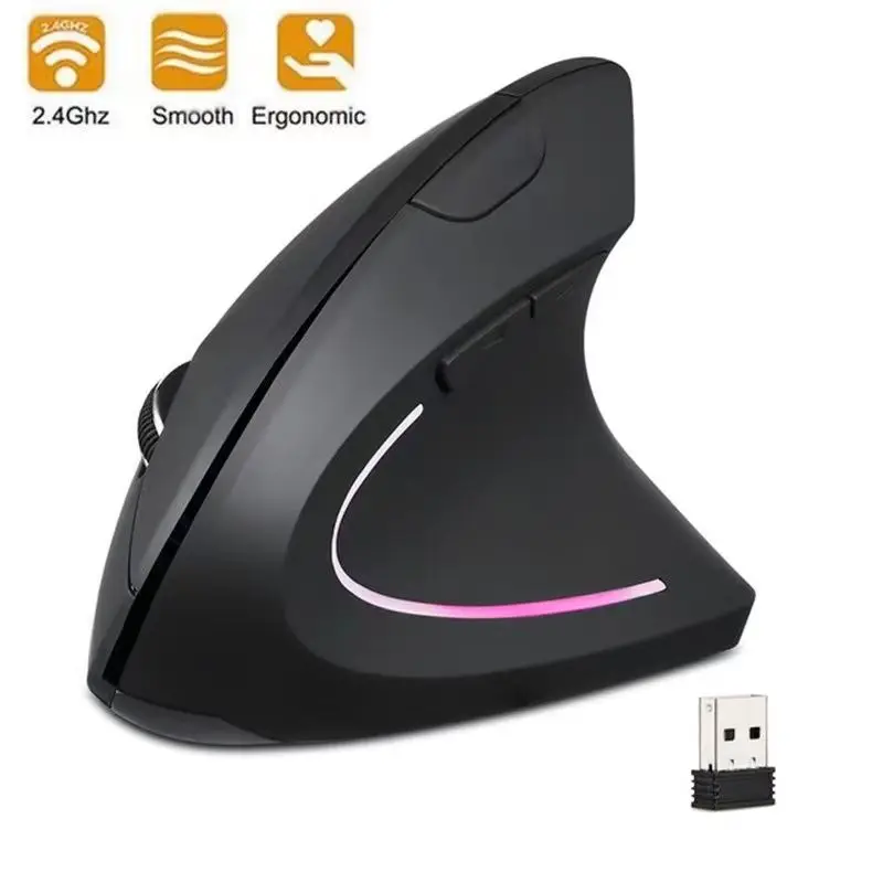 

Мышь Компьютерная Вертикальная беспроводная, 1600DPI, USB