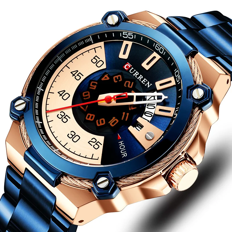 Curren Мужские часы большие спортивные мужские Роскошные военные s лучший бренд