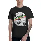 Мужская Винтажная Футболка Vespa, итальянская футболка, футболка с графическим скутером, Уникальная футболка с коротким рукавом, Мужская хлопковая футболка