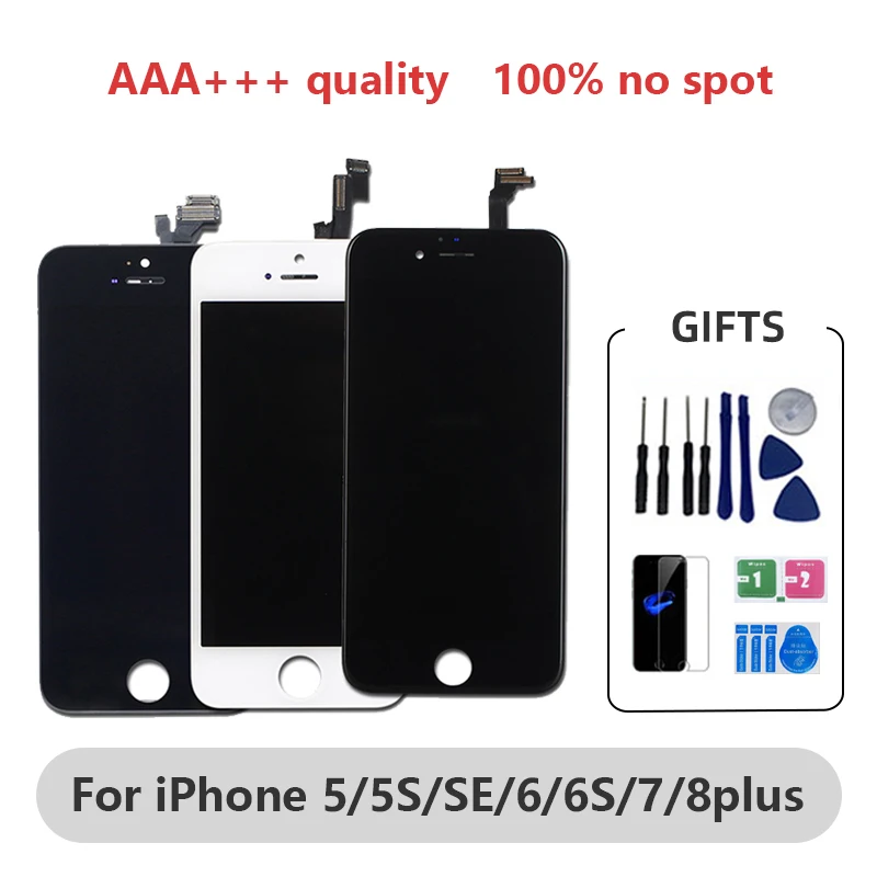 

ЖК-экран AAA +++ OLED для iPhone X Xs Max, сменный дисплей для iPhone 6, 6s, 7, 7Plus, 8 Plus, тональный экран для iPhone XR