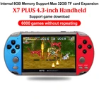 X7 PLUS портативная игровая консоль 4,3 дюймов HD 8 Гб Ретро ручной двойной джойстик игровой контроллер Классическая консоль видео 6000 игр