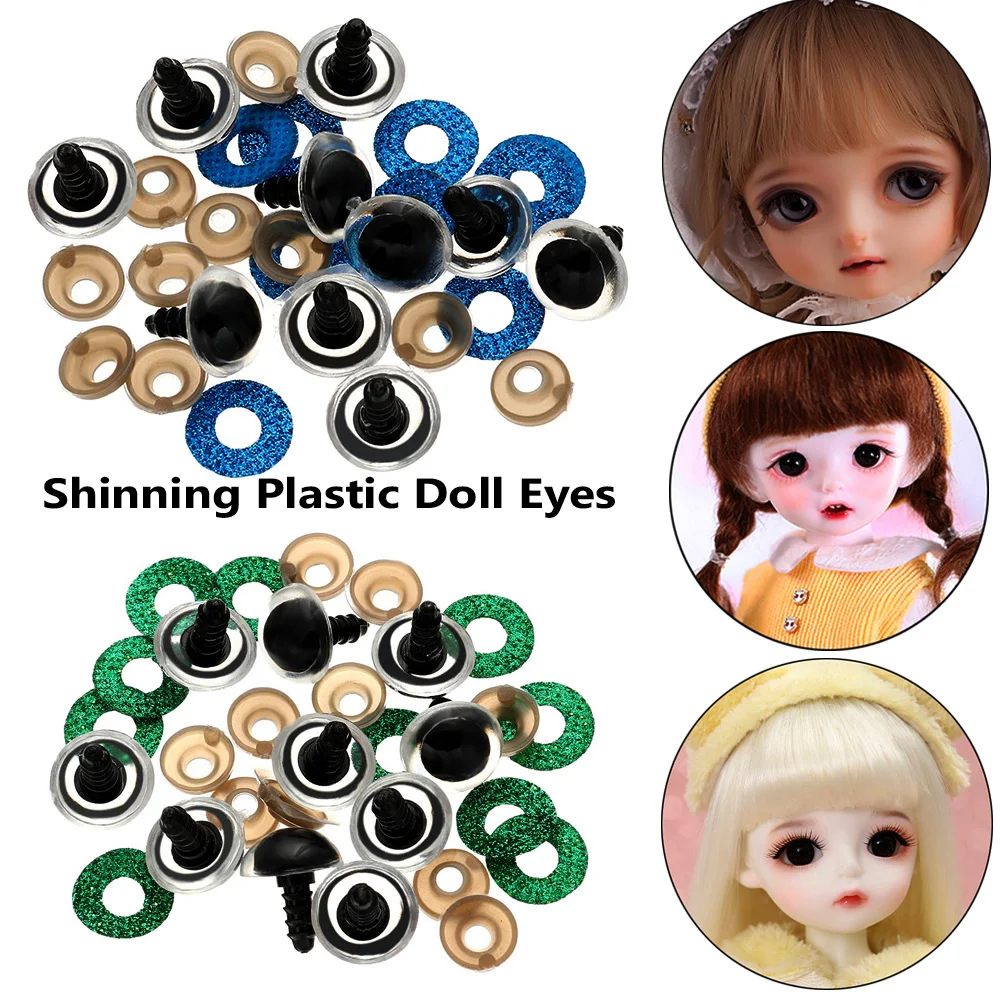 

5Pairs 16/18/20/24mm Plastic Puppet Crystal Eyes with Washer Dolls DIY Tools Eyes Stuffed Toys Parts Bear Animal Accessories