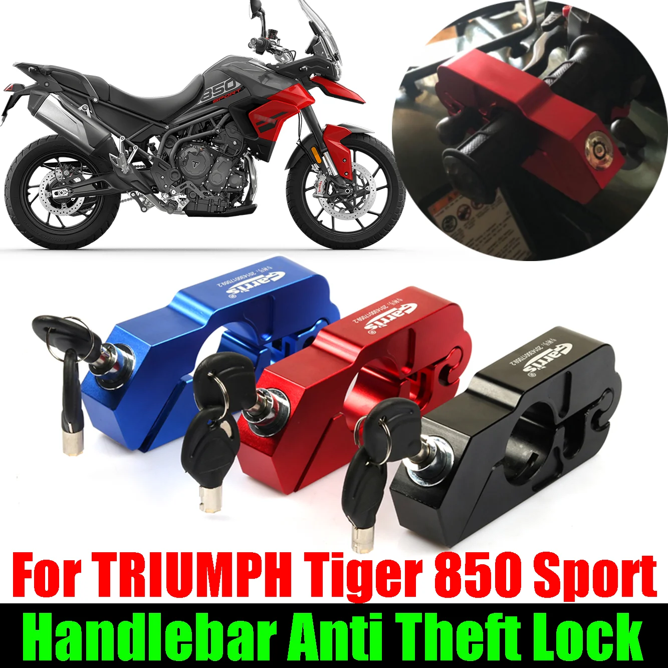 

For TRIUMPH Tiger 850 Sport 1050 Tiger850 Sport Motorcycle Accessories Handlebar Lock Brake Lever Handle Grip Lock Anti Theft