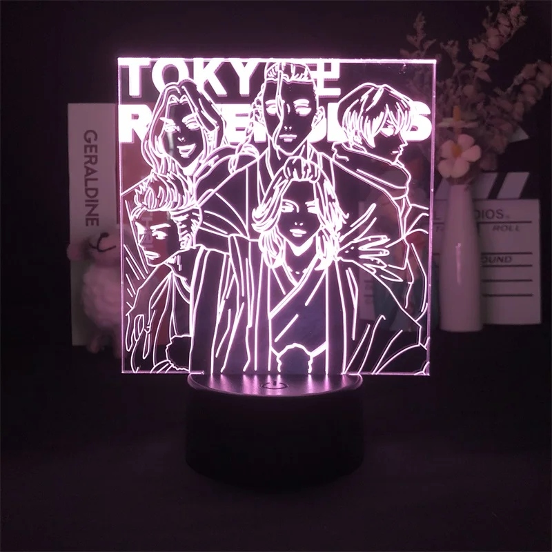 

Светодиодный ночник с токийским рептивером, настольная лампа с 3D USB-разъемом, ночсветильник с управлением через приложение, для детей и фана...