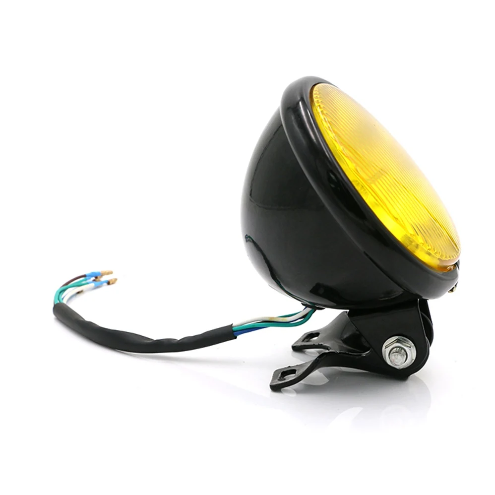 Фары мотоциклетные с желтым стеклом в стиле ретро 10 Вт 12 В |