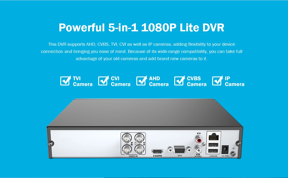 ANNKE 4CH 5-в-1 цифровой видеорегистратор, система CCTV 4CH 2,0 Мп ИК IP66 Наружные камеры безопасности 1080P HDMI система видеонаблюдения TVI DVR комплект видеонаблюдения